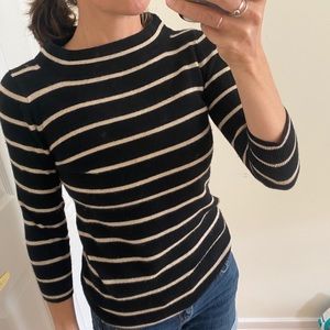 J. CREW ITALIAN CASHMERE STRIPED SWEATER (small hole read description!)